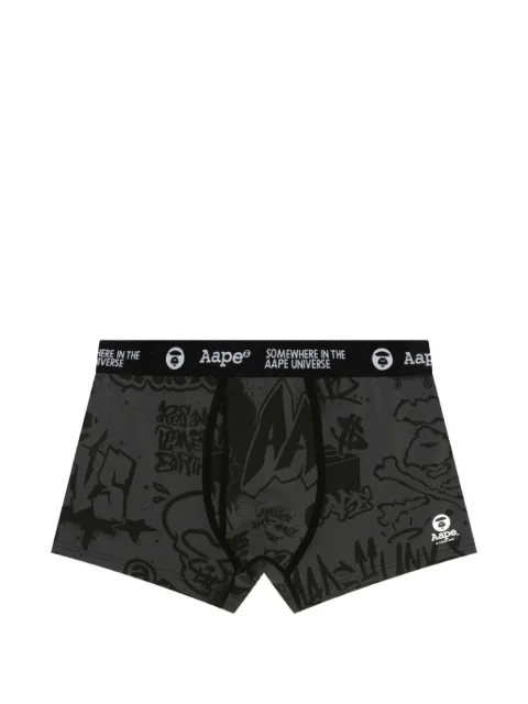 AAPE BY *A BATHING APE® Moonface graffiti-print boxers Black AAPUWM5327XXO