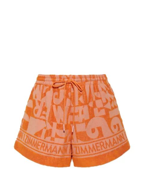 ZIMMERMANN logo-print towelling shorts Orange 3596ASS2650