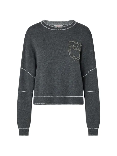 LIU JO sweater with stitching Grey TF6180MS59LD3031