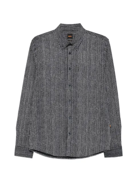 BOSS striped button-down shirt Blue 50565817