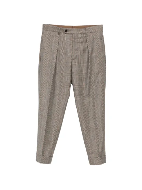 Berwich check-pattern pleated trousers Brown CHIAIAAN1646