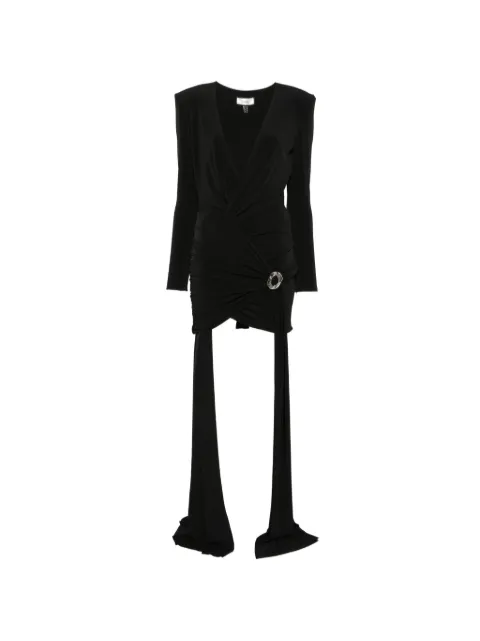 NISSA ruched draped-detail dress Black RS16648