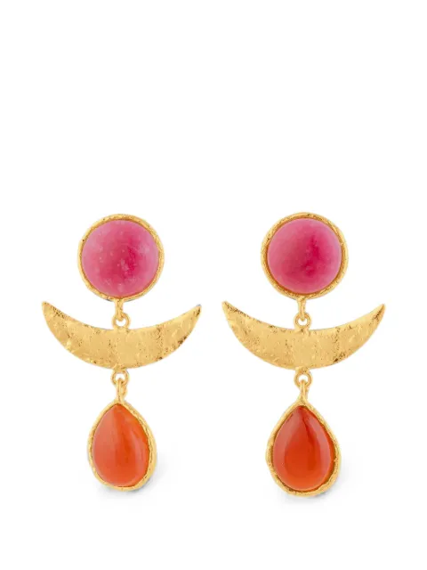 Sylvia Toledano jasper and carnelian earrings Gold E249B