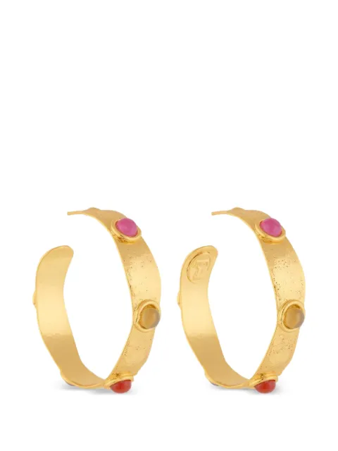 Sylvia Toledano Bianca gemstone-embellished hoop earrings Gold E255A
