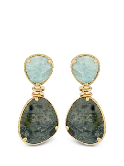 Gas Bijoux Silia amazonite and jasper earrings Gold ASILIAO563