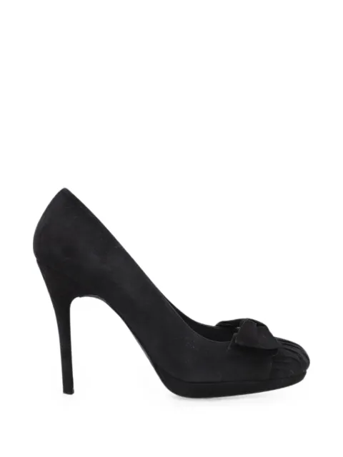 Stuart Weitzman bow-detail suede pumps Black NAPPUGBSH089341W