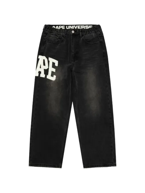 AAPE BY *A BATHING APE® Aape Sport logo-print jeans Black AAPPTMC689XXQ