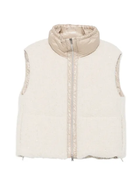 Herno sequin-embellished funnel-neck gilet Neutrals PI00173DR334941200