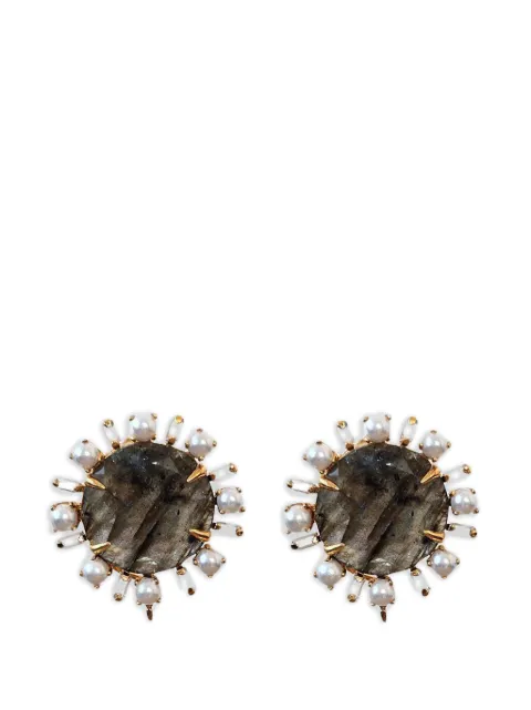 Bounkit Jewelry Anya labradorite pearl earrings Gold ECBG38L