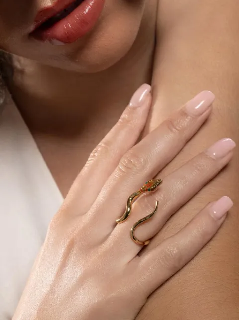 Gas Bijoux Naja snake-motif ring Gold GNAJAOEEMB