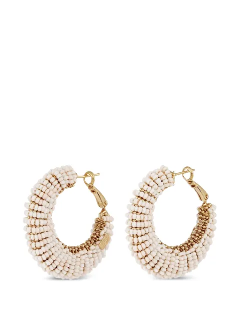 Gas Bijoux Izzia beaded hoop earrings White AIZZIAGMOWHITE