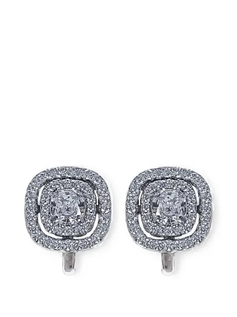 Fantasia by Deserio double-halo earrings Silver EF1355