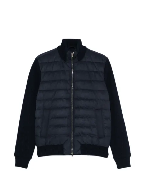 Herno quilted ribbed-sleeves jacket Blue PI00121UR129349200