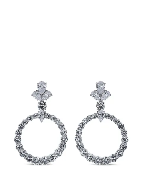 Fantasia by Deserio Small Circle drop earrings Silver EF1116