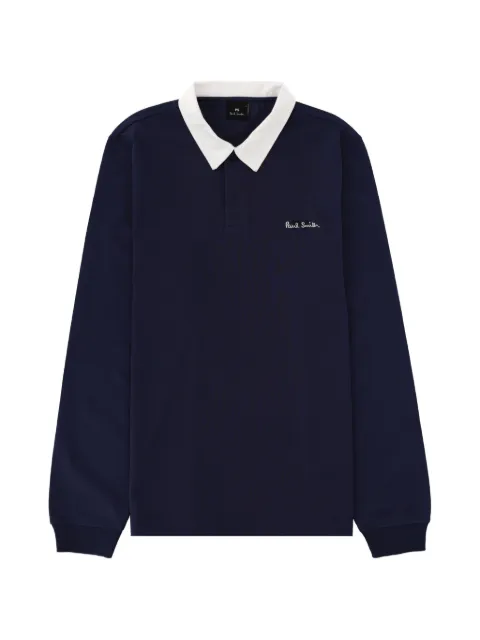 PS Paul Smith logo-embroidered contrast-collar sweatshirt Blue M2R223ZW22727