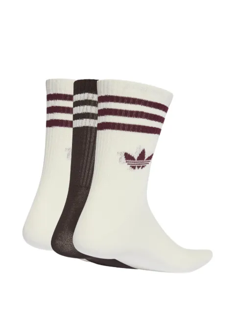 adidas logo-embroidered striped socks (set of three pairs) Neutrals KD8253