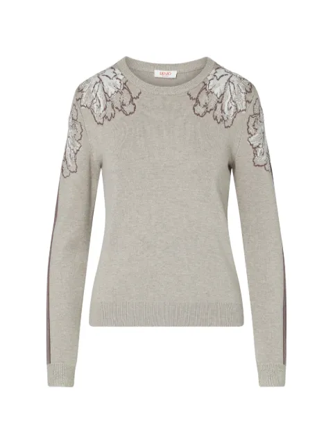 LIU JO jacquard sweater Neutrals TF6094MS49ID3040