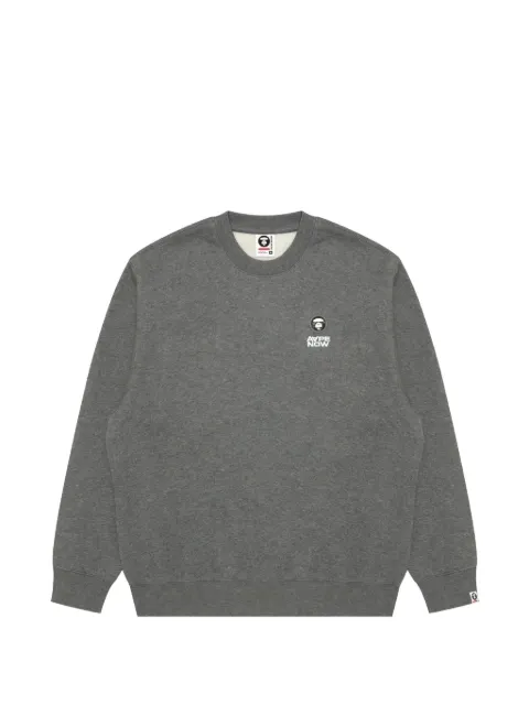 AAPE BY *A BATHING APE® Moonface logo-patch sweater Grey AAPSWMC349XAP