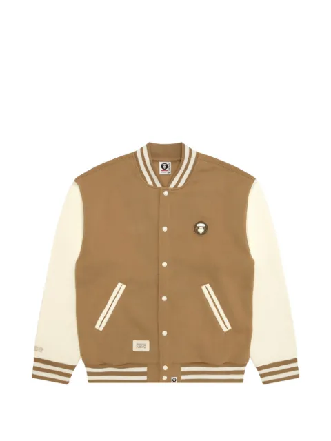 AAPE BY *A BATHING APE® Moonface AAPENOW varsity jacket Neutrals AAPSWMC360XXP