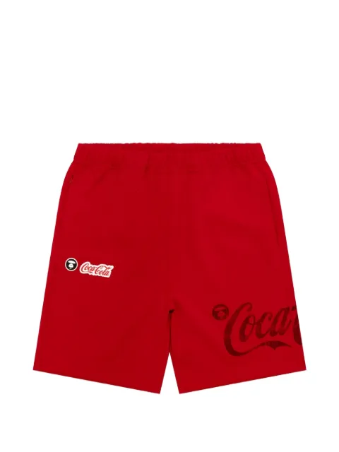 AAPE BY *A BATHING APE® x Coca-Cola logo-patch shorts Red AAPSPM9793XXQ