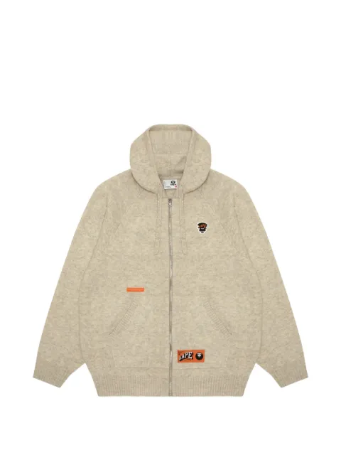 AAPE BY *A BATHING APE® Moonface logo-embroidered hoodie Neutrals AAPKNMB375XXN