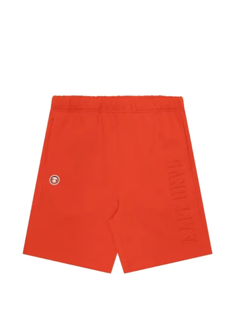 AAPE BY *A BATHING APE® Moonface patch logo-embossed shorts Black AAPSPMA696XXM