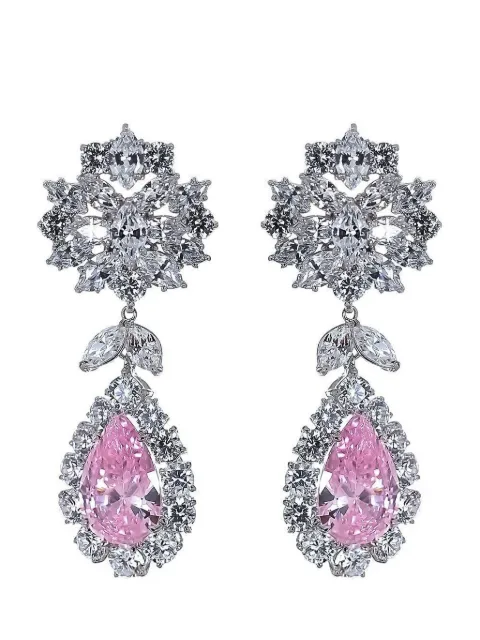 Fantasia by Deserio cluster-drop earrings Silver F195D
