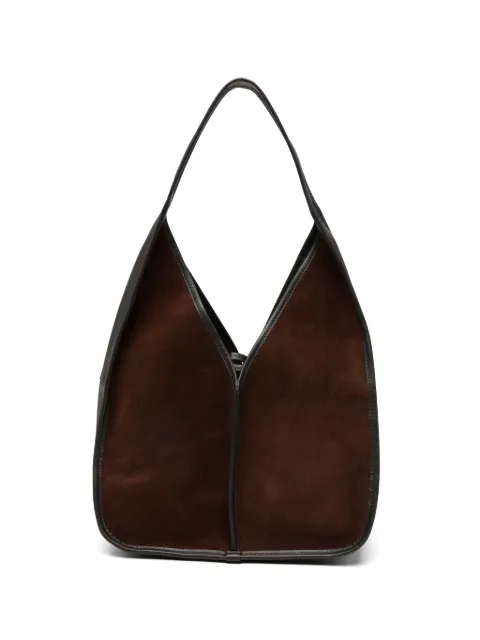 Hereu Calella suede-panel shoulder bag Brown CAHOSUWBA26DARKBROWN