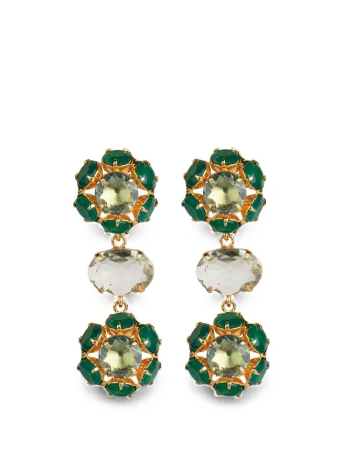 Bounkit Jewelry Odessa amethyst onyx earrings Green ED2D121