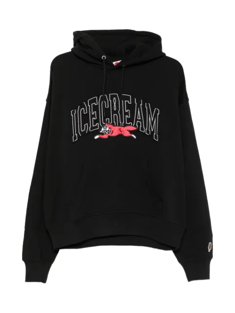 ICECREAM logo-patch drawstring hoodie Black ICPH26230BLACK