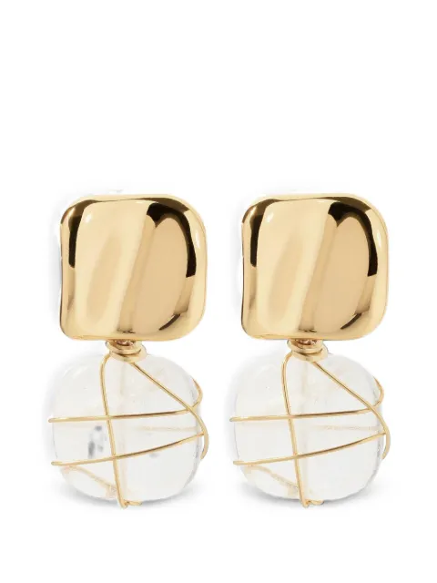 Gas Bijoux Rainbow rock crystal earrings Gold RAINBOWSQUAREO