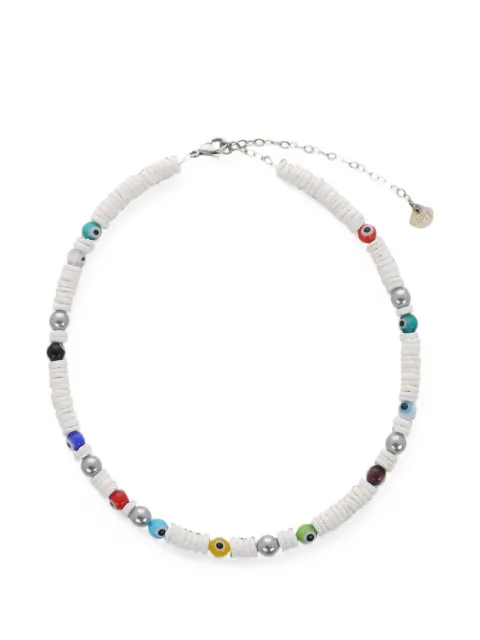 Hijas de Puka shell eye-beads necklace White BI0351
