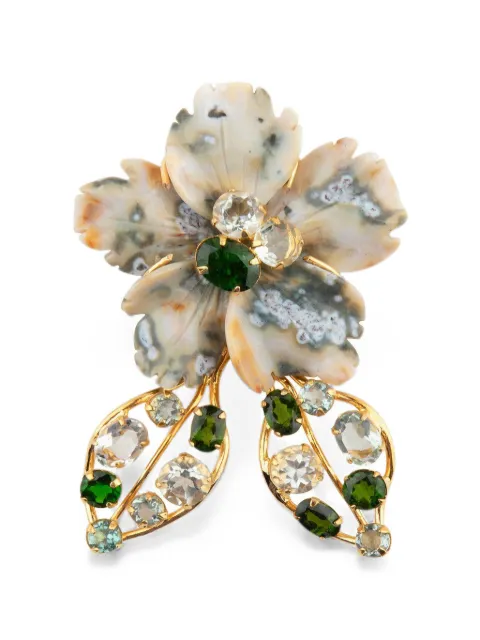 Bounkit Jewelry Odessa gemstone brooch Gold PNFL90