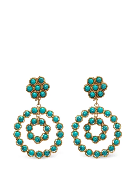 Sylvia Toledano Happy Flower malachite earrings Blue E9