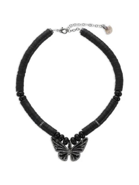 Hijas de Puka butterfly beaded necklace Black PM102