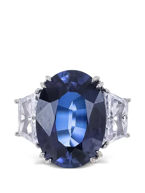 Fantasia by Deserio sapphire cubic zirconia ring Silver F1203