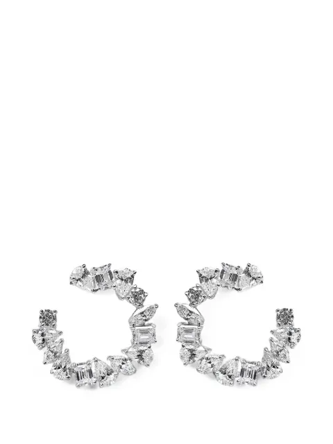 Fantasia by Deserio multi-shape swirl earrings Silver EF1634