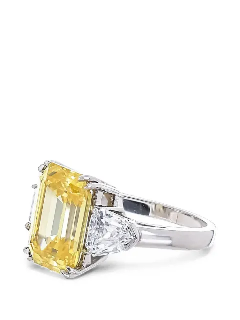 Fantasia by Deserio canary cubic zirconia ring Silver F828CAN