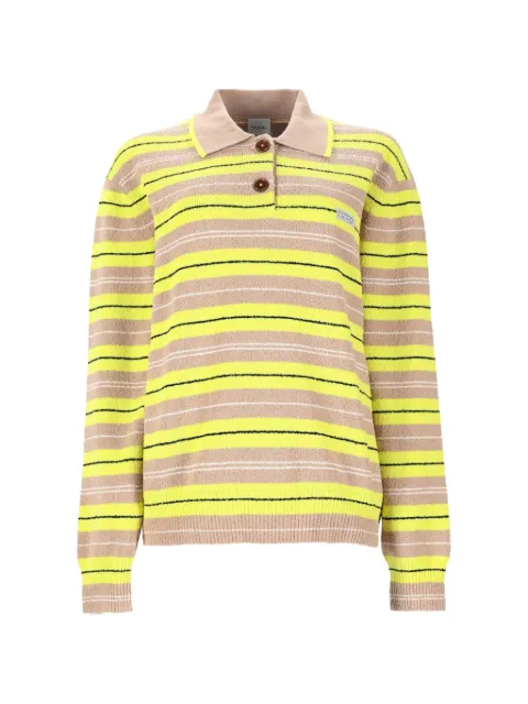 Paul Smith striped button-collar polo top Yellow W1R902NW11285