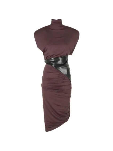 THE ANDAMANE Ursula draped midi dress Brown T200121A