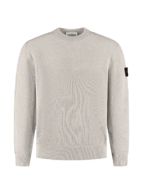 Stone Island logo-patch ribbed-knit sweater Neutrals L2S155100154S00D8