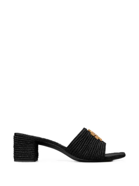 Tory Burch Eleanor raffia heeled sandals Black 184622