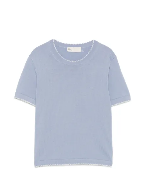 Tory Burch wool scalloped top Purple 182742