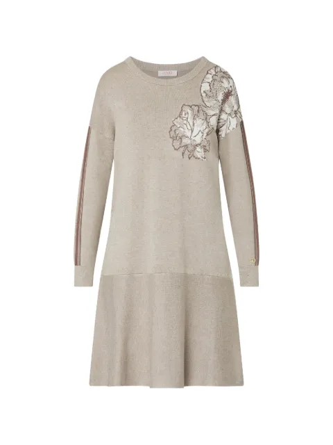LIU JO short jacquard knit dress Neutrals TF6095MS49ID3040