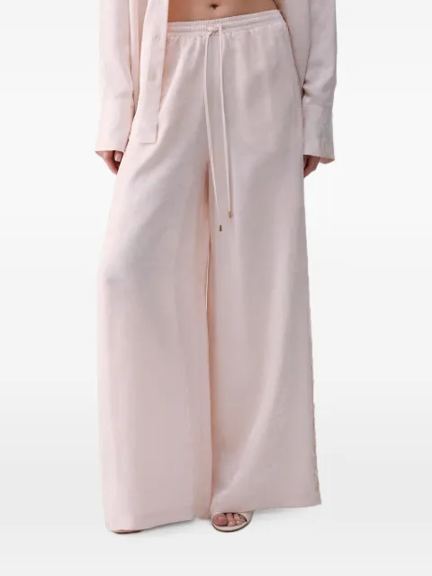 LIU JO jacquard trousers with Valencienne lace Pink PF6060TS96A