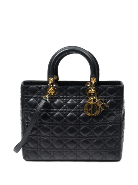 Christian Dior Pre-Owned large Lady Dior tote bag Black MA1919