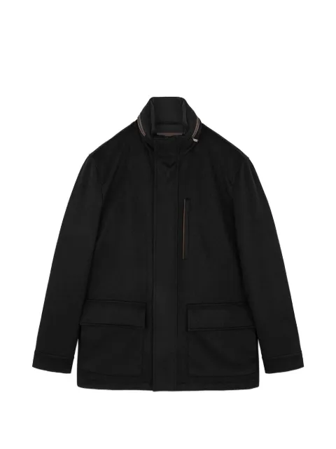 Paul & Shark wool high-neck single-breasted coat Black 15312421011