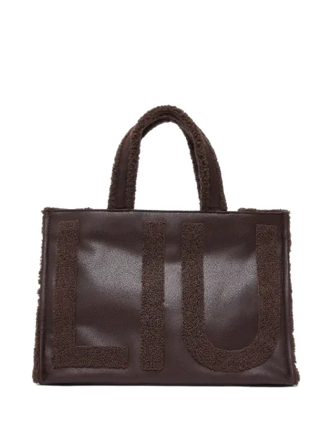 LIU JO large tote bag with logo Brown 2F6037E002100533