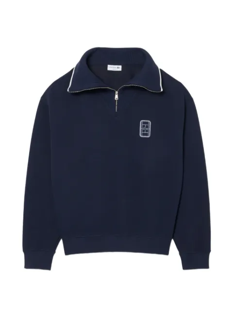 Lacoste loose-fit high-zipped-neck badge-accent sweatshirt Blue SH8087