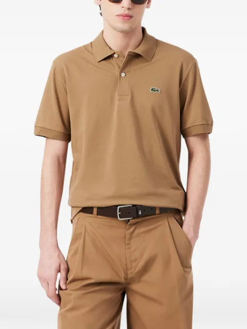 Lacoste logo-patch polo shirt Brown PH9851
